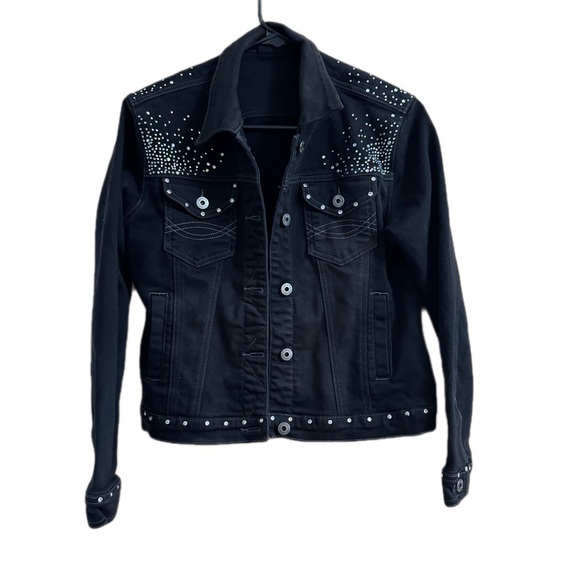 ethyl Vintage Jackets & Blazers - Ethyl Vintage Studded Black Women's Jean Jacket Size Small